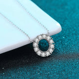 Elegant Moissanite Necklace - Gold Plated Sterling Silver Pendant by Hennafy Jewel