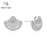 Luxury MINTYBOX S925 Sterling Silver Diamond Moissanite Stud Earrings for Women 18k White Gold Plated Luxury Wedding Fine Jewelry - Premium Fine Jewelry by Hennafy Jewel