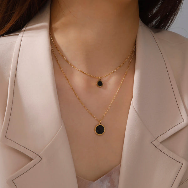 Elegant Gemstone Necklace - Gold Plated Sterling Silver Pendant by Hennafy Jewel