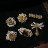 Elegant Women 2024 Gemstone plated 18K yellow gold butterfly zircon brooch - Premium Fine Jewelry by Hennafy Jewel
