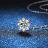 Elegant Moissanite Necklace - Gold Plated Sterling Silver Pendant by Hennafy Jewel
