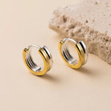 Double Layer Silver & Gold Hoop Earrings