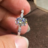 Elegant Moissanite Ring - Sterling Silver Fine Jewelry by Hennafy Jewel