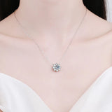 Elegant Moissanite Necklace - Gold Plated Sterling Silver Pendant by Hennafy Jewel