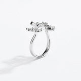 Elegant MINTYBOX S925 Sterling Sliver Flower Moissanite Rings for Women D Color Diamond Wedding Band Sparkly Fine Jewelry Certificated - Premium Fine Jewelry by Hennafy Jewel
