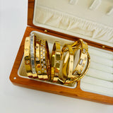Celestial CZ Open Bangle — 18K Gold Plated, Waterproof