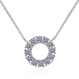 Elegant Moissanite Necklace - Gold Plated Sterling Silver Pendant by Hennafy Jewel
