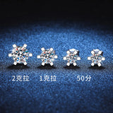 Classic JECIRCON Women Earrings 925 Sterling Silver Moissanite Stud Earrings Full of Diamonds Classic 6 Claw Fashion Simple Earr Jewelry - Premium Fine Jewelry by Hennafy Jewel