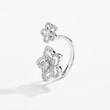 Elegant MINTYBOX S925 Sterling Sliver Flower Moissanite Rings for Women D Color Diamond Wedding Band Sparkly Fine Jewelry Certificated - Premium Fine Jewelry by Hennafy Jewel