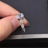 Elegant Moissanite Ring - Sterling Silver Fine Jewelry by Hennafy Jewel
