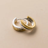 Double Layer Silver & Gold Hoop Earrings