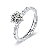 Luxury JECIRCON 925 Sterling Silver Moissanite Ring for Women Fashion Proposal Band with Diamond Certificate Light Luxury Fine Jewelry - Premium Fine Jewelry by Hennafy Jewel