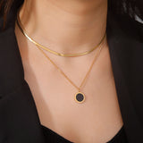 Elegant Gemstone Necklace - Gold Plated Sterling Silver Pendant by Hennafy Jewel