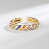 Retro Zircon Color Ring — 925 Sterling Silver