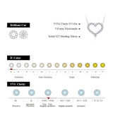 Elegant MINTYBOX Solid 925 Silver Moissanite Necklace for Women Heart Shape Diamond Engagement Wedding Luxurly Sparkling Jewelry Gift - Premium Fine Jewelry by Hennafy Jewel