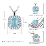 Elegant Natural Sky Blue Topaz Sterling Silver Pendants 4 Carats Genuine Light Blue Gemstone Pure Clean Quality S925 Fine Jewelrys - Premium Fine Jewelry by Hennafy Jewel
