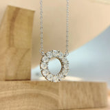 Elegant Moissanite Necklace - Gold Plated Sterling Silver Pendant by Hennafy Jewel