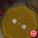 Classic Square CZ Stud Earrings — Sterling Silver