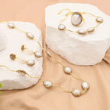 Elegant Natural Baroque Shaped Pearl Women's Jewelry Set - Premium Fine Jewelry by Hennafy Jewel