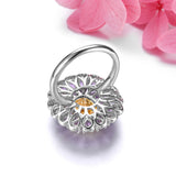 Elegant Natural Pink Amethyst Citrine Sterling Silver Ring 5.8 Carats Genuine Gemstone Multucolor Original Design Women Romantic Jewelry - Premium Fine Jewelry by Hennafy Jewel