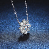 Elegant Moissanite Necklace - Gold Plated Sterling Silver Pendant by Hennafy Jewel