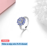 Elegant Sterling Silver Oval Tanzanite Ring with Natural Side Stones, 1.5 Carats - Premium Fine Jewelry by Hennafy Jewel