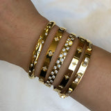 Celestial CZ Open Bangle — 18K Gold Plated, Waterproof