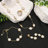 Elegant Natural Baroque Shaped Pearl Women's Jewelry Set - Premium Fine Jewelry by Hennafy Jewel