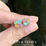 Vintage Natural Tourmaline Stud Earrings
