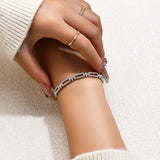 Luxury Moissanite Bracelet - Gold Plated Sterling Silver Bangle by Hennafy Jewel
