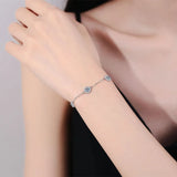 Classic JECIRCON Women S925 Sterling Silver Moissanite Bracelet Temperament Versatile Classic Round Bag 1.5ct 3 Stone Moissanite Jewelry - Premium Fine Jewelry by Hennafy Jewel