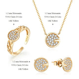 VVS1 Moissanite 18K Gold Plated Jewelry Set