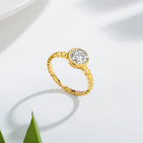 Elegant Moissanite Ring - Sterling Silver Fine Jewelry by Hennafy Jewel