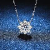 Elegant Moissanite Necklace - Gold Plated Sterling Silver Pendant by Hennafy Jewel
