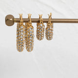 Lumina CZ Pavé Hoop Earrings — Waterproof Stainless Steel
