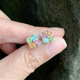 Vintage Natural Tourmaline Stud Earrings