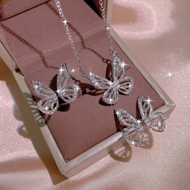 Elegant Gemstone Jewelry Set - Matching Necklace & Earrings by Hennafy Jewel