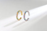 Retro Zircon Color Ring — 925 Sterling Silver