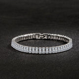 Crystal Sterling Silver Charm Bracelet