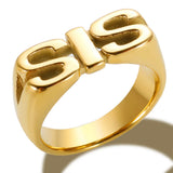Elegant New Fashion Glossy Letters Stainless Steel Ring for Women Men Mom SIS Dad High Quality Polish Jewelry Father's Mother's Day Gift - Premium Fine Jewelry by Hennafy Jewel