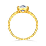 Elegant Moissanite Ring - Sterling Silver Fine Jewelry by Hennafy Jewel
