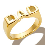 Elegant New Fashion Glossy Letters Stainless Steel Ring for Women Men Mom SIS Dad High Quality Polish Jewelry Father's Mother's Day Gift - Premium Fine Jewelry by Hennafy Jewel