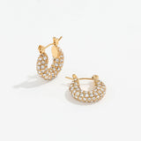 Lumina CZ Pavé Hoop Earrings — Waterproof Stainless Steel