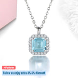 Elegant Natural Sky Blue Topaz Sterling Silver Pendants 4 Carats Genuine Light Blue Gemstone Pure Clean Quality S925 Fine Jewelrys - Premium Fine Jewelry by Hennafy Jewel