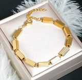 Elegant Gemstone Bracelet - Gold Plated Sterling Silver Bangle by Hennafy Jewel