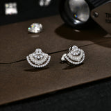 Luxury MINTYBOX S925 Sterling Silver Diamond Moissanite Stud Earrings for Women 18k White Gold Plated Luxury Wedding Fine Jewelry - Premium Fine Jewelry by Hennafy Jewel
