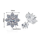 Elegant JECIRCON S925 Sterling Silver Stud Earrings for Women Sunflower 0.3/0.5 Carat D Color Moissanite Seiko Full Diamond Fine Jewelry - Premium Fine Jewelry by Hennafy Jewel