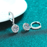 Elegant JECIRCON 925 Sterling Silver Drop Earrings for Women Round Moissanite Earrings Plated PT950 Gold Jewelry Factory Sales Wholesale - Premium Fine Jewelry by Hennafy Jewel