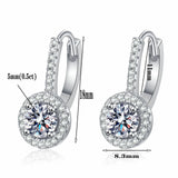 Elegant JECIRCON S925 Sterling Silver Hoop Earrings Plated  PT950 Gold Round Bag 0.5ct Moissanite Ear Buckle Simple Jewelry Wedding Gift - Premium Fine Jewelry by Hennafy Jewel