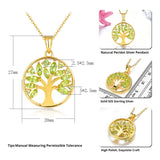 Classic Natural Peridot Sterling Silver Pendant Yellow Gold Plated 1.5 Carats Genuine Gemstone Classic Romantic Women's Anniversary Gift - Premium Fine Jewelry by Hennafy Jewel